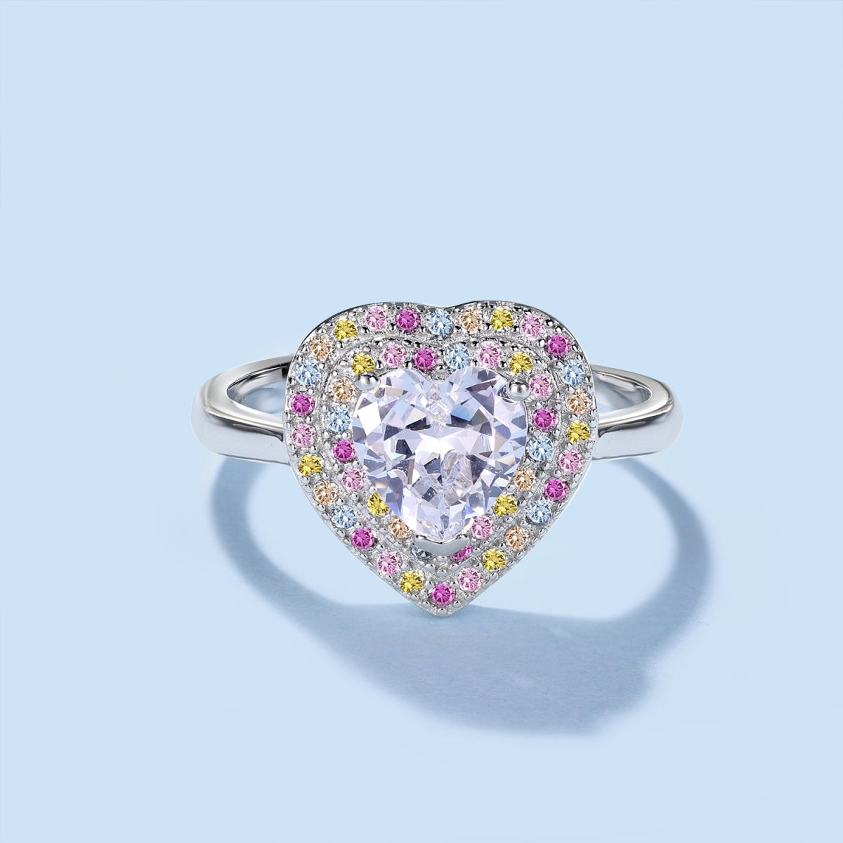 S925 silver  colorful round zircons A Cocktail Collection