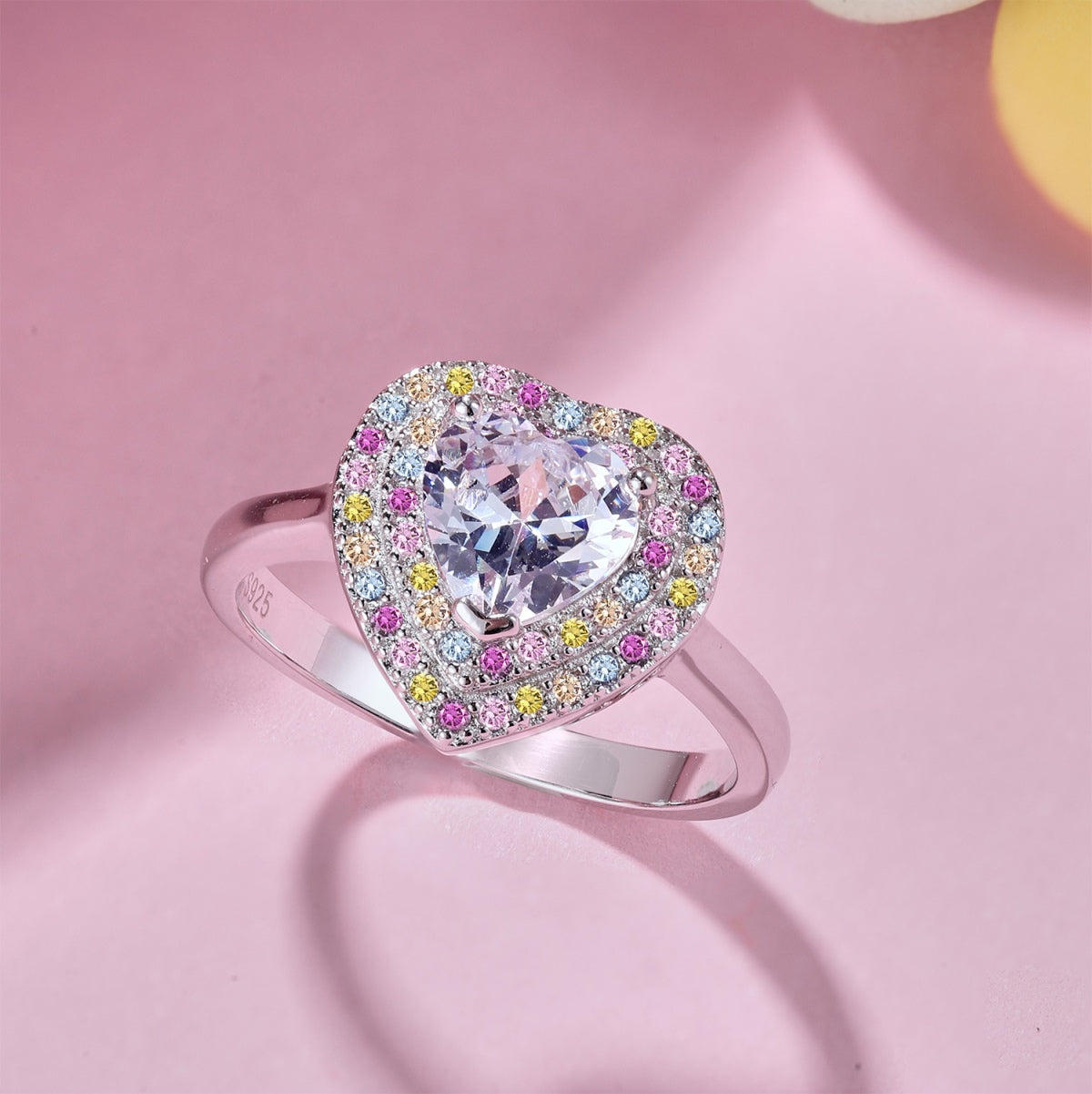 S925 silver  colorful round zircons A Cocktail Collection