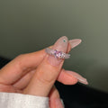 Astral Trace Collection – S925 Sterling Silver Ring with White Heart-Shaped Motif