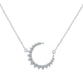 S925 Moissanite  Crescent Moon Pendant Necklace for Women