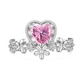 S925 Silver Ring with a Pink Heart